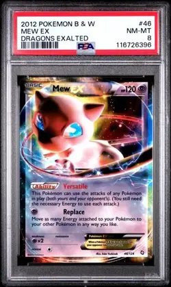 2012 POKEMON BLACK & WHITE DRAGONS EXALTED #46 MEW EX PSA 8 - Image 1