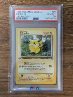 1999 Pokemon 1st Edition Jungle PSA 10 Pikachu #60 WOTC GEM MINT - Image 1