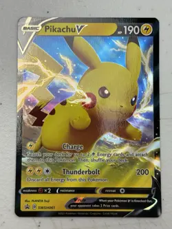 Pokemon SWSH: Sword & Shield Promo Cards #SWSH061 Pikachu V NM - Image 1