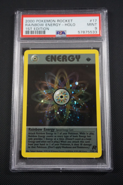 Pokemon 1st Edition Team Rocket Rainbow Energy Holo #17 - PSA 9, Swirl - Image 1