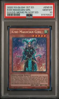 Kiwi Magician Girl Yugioh 2020 MVP1-ENS16 Secret Rare 1st Edition PSA 10 - Image 1