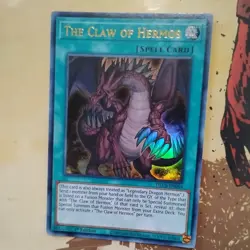 Yugioh Card TCG The Claw of Hermos DLCS-EN064 Ultra Rare 1st Edition Gold NM - Image 1