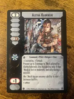 Battletech CCG TCG Card Game Rare Commanders Ed Aletha Kabrinski - Image 1