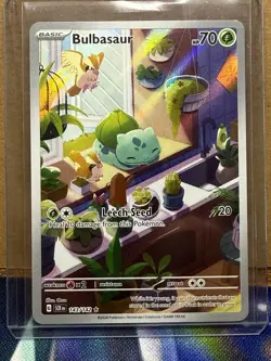 Pokemon TCG Bulbasaur Holo Card Stellar Crown Illustration Rare 143/142 - Image 1