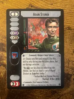 Battletech CCG TCG Card Game Rare Commanders Ed Adam Steiner - Image 1