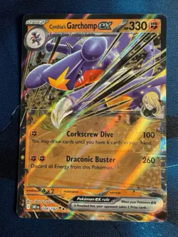 Pokemon TCG Cynthia's Garchomp EX Holo Card 104/182 Sv10: Destined Rivals - Image 1
