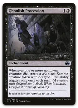 Ghoulish Procession #102 (NM) Midnight Hunt MID Magic MTG - Image 1