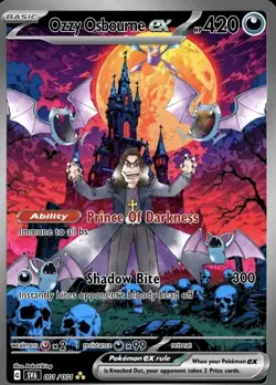 Custom Ozzy Osbourne Prince Of Darkness 001 / 001 Full Art Holofoil Pokemon Card - Image 1
