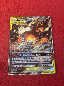 Reshiram & Charizard GX SM201 Sm Holo Pokemon Card Played - Image 1