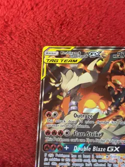Reshiram & Charizard GX SM201 Sm Holo Pokemon Card Played - Image 3