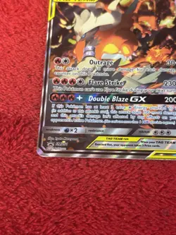 Reshiram & Charizard GX SM201 Sm Holo Pokemon Card Played - Image 4