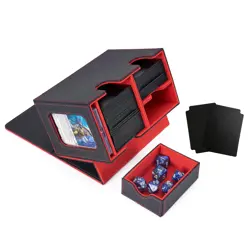 Venssu Deck Case, Trading Card Case, Card Display Window, Dice Holder, Holds 200 - Image 1