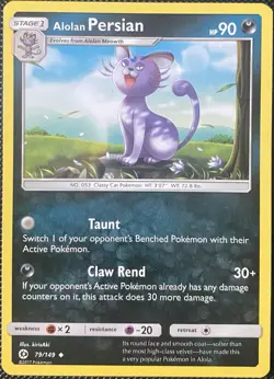 Alolan Persian 79/149 SM Base Set Regular - Pokemon Card - Image 1