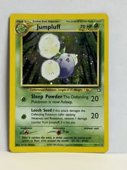 Pokemon TCG Jumpluff Neo Genesis Holo Card 7/111 Unlimited Rare, LP Condition - Image 1