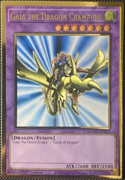 Gaia the Dragon Champion MAGO-EN025 Maximum Gold 1st Edition Yugioh Card - Image 1