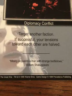 STRANGE BEDFELLOWS THE GREAT WAR BABYLON 5 CCG RARE CARD NEAR MINT UNPLAYED - Image 3