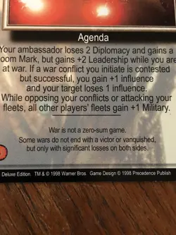 TOTAL WAR 1997 BABYLON 5 CCG RARE CARD NEAR MINT NEVER PLAYED WITH - Image 3