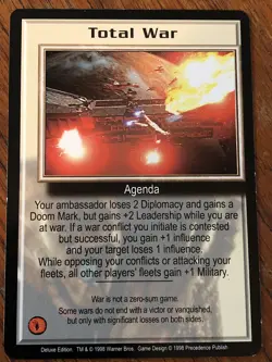 TOTAL WAR 1997 BABYLON 5 CCG RARE CARD NEAR MINT NEVER PLAYED WITH - Image 4