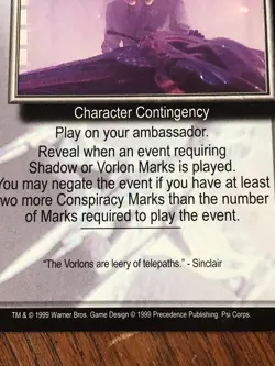 MANIPULATE THE MASTERS PSI CORPS BABYLON 5 CCG RARE CARD NEAR MINT NEVER PLAYED - Image 3