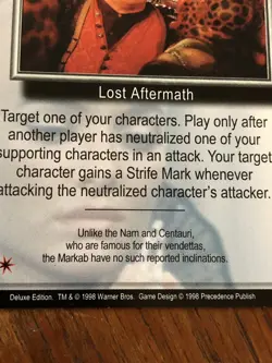 VENDETTA DELUXE EDITION BABYLON 5 CCG RARE CARD NEAR MINT NEVER PLAYED WITH - Image 3