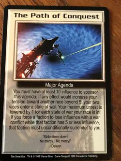 THE PATH OF CONQUEST THE GREAT WAR BABYLON 5 CCG RARE CARD NEAR MINT UNPLAYED - Image 4