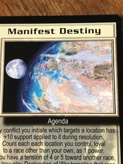 MANIFEST DESTINY THE SHADOWS BABYLON 5 CCG RARE CARD NEAR MINT NEVER PLAYED WITH - Image 1