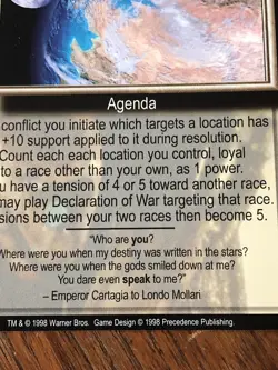 MANIFEST DESTINY THE SHADOWS BABYLON 5 CCG RARE CARD NEAR MINT NEVER PLAYED WITH - Image 3