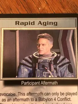 RAPID AGING SEVERED DREAMS BABYLON 5 CCG RARE CARD NEAR MINT NEVER PLAYED WITH - Image 1