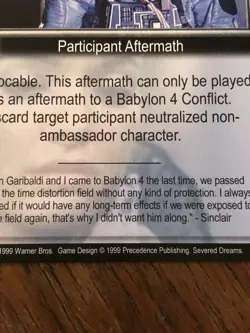 RAPID AGING SEVERED DREAMS BABYLON 5 CCG RARE CARD NEAR MINT NEVER PLAYED WITH - Image 3