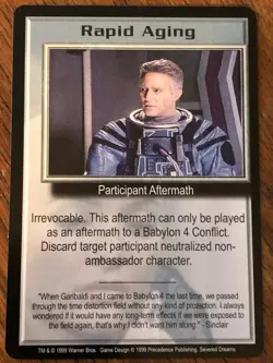 RAPID AGING SEVERED DREAMS BABYLON 5 CCG RARE CARD NEAR MINT NEVER PLAYED WITH - Image 4