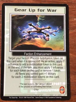 GEAR UP FOR WAR GREAT WAR BABYLON 5 CCG RARE CARD NEAR MINT NEVER PLAYED WITH - Image 4