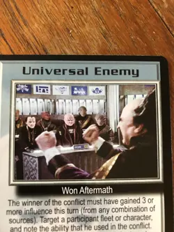 UNIVERSAL ENEMY PSI CORPS BABYLON 5 CCG RARE CARD NEAR MINT NEVER PLAYED WITH - Image 1