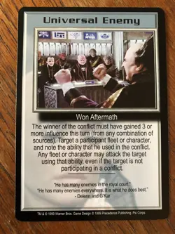 UNIVERSAL ENEMY PSI CORPS BABYLON 5 CCG RARE CARD NEAR MINT NEVER PLAYED WITH - Image 4