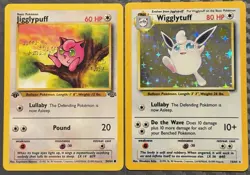 Pokemon TCG Jungle Wigglytuff 16/64 Holo Rare No Symbol ERROR Jigglypuff 54/64 - Image 1