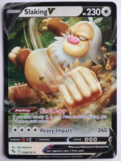 Slaking V 058/078 | Pokemon GO | TCG | Ultra Rare | NM - Image 1