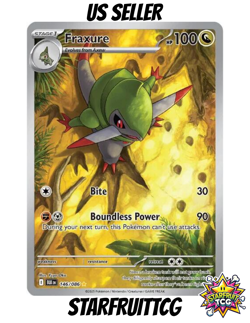2025 Pokemon SV Black Bolt BLK EN Fraxure Illustration Rare 146/086 IR NM/M - Image 1
