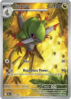 2025 Pokemon SV Black Bolt BLK EN Fraxure Illustration Rare 146/086 IR NM/M - Image 2