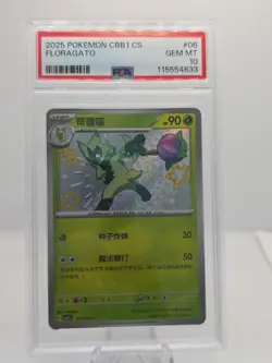 FLORAGATO 0206/08 Baby Shiny Holo Pokemon CBB1C Gem Pack Vol.1 S-Chinese PSA 10 - Image 1