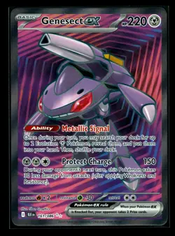 2025 Pokemon SV Black Bolt GENESECT EX Ultra Rare Full Art Holo Foil #161/086 NM - Image 1