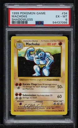 Machoke Shadowless Pokemon Base Set PSA 6 1999 - Image 1