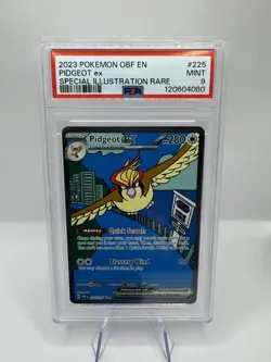 2023 Pokemon Scarlet & Violet Obsidian Flames Pidgeot ex #225/197 PSA 9 - Image 1