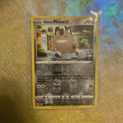 Galarian Meowth #180/264 Reverse Holo 2021 Pokemon Fusion Strike LP - Image 1