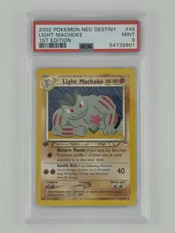 Pokemon 1st Edition Neo Destiny Light Machoke #49 - PSA 9 - Image 1