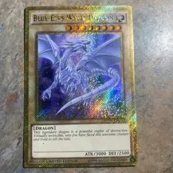 Yugioh Blue Eyes White Dragon Limited Edition Gold Secret Rare MVP1-DEGV4 - Image 1