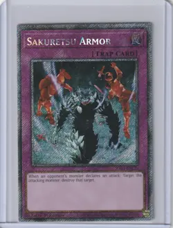 Yugioh RA03-EN130 Sakuretsu Armor - Platinum Secret Rare 1st Edition - Image 1