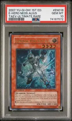 Elemental Hero Neos Alius Yugioh 2007 TAEV-EN018 Ultimate Rare 1st PSA 10 - Image 1
