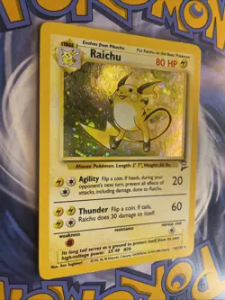 Pokemon TCG Raichu Base Set 2 Holo Unlimited Holo Rare Card 16/130 LP - Image 2