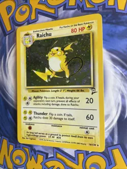 Pokemon TCG Raichu Base Set 2 Holo Unlimited Holo Rare Card 16/130 LP - Image 3