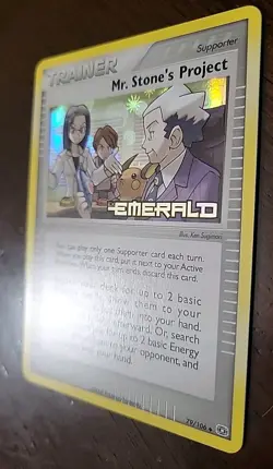 NM! Mr. Stone's Project 79/106 Reverse Holo EX Emerald Stamped Pokemon Card - Image 2
