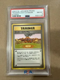 2000 Japanese Pokemon LUCKY STADIUM KYUSHU ONIX Tournament Card PSA 8 NM - Image 1